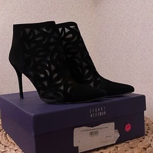 stuart weitzman mesh flower bootie